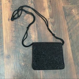 Diane Von Furstenberg Vintage 1980’s Black Beaded Crossbody